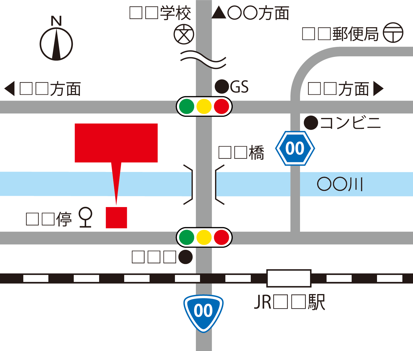 簡易的な町の地図画像